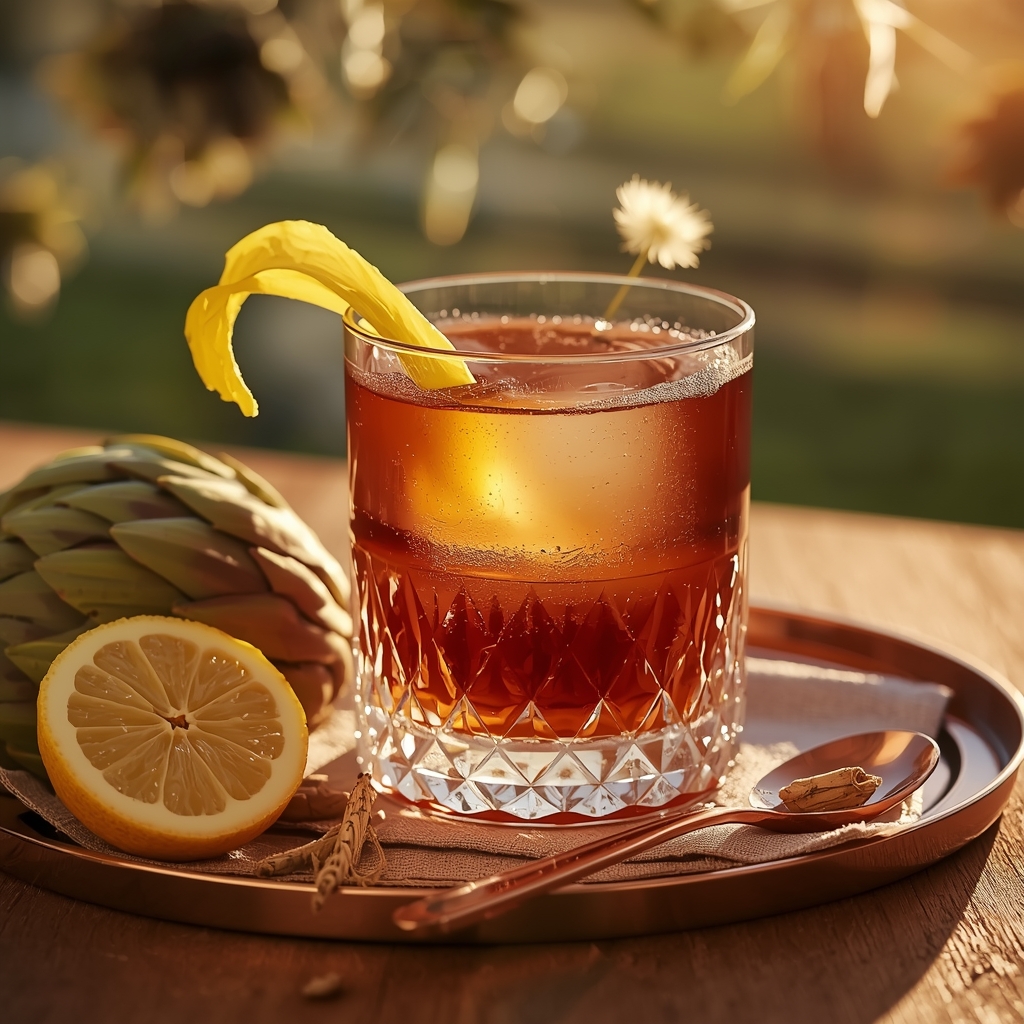 lucid origin hyper realistic close up editorial food photography of a deep amber artichoke el 0