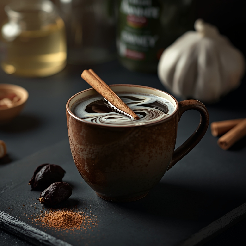 Obsidian Candida Crusher — The Antifungal Gut Reset That Fights Back From the Inside lucid origin hyper realistic close up editorial food photography of a deep charcoal brown cre 1