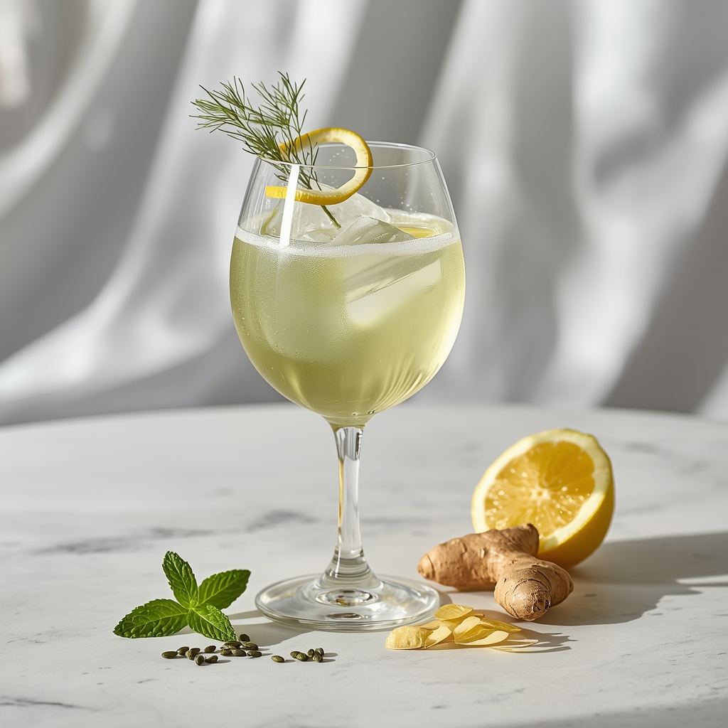 Fennel Frost Revival . The 7-Minute Low-FODMAP Tonic That Stops Bloating Before It Starts lucid origin hyper realistic close up editorial food photography of a pale golden green fenne 0