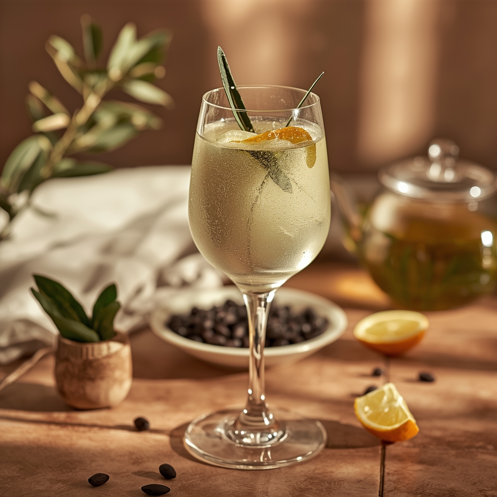 lucid origin hyper realistic close up editorial food photography of a pale silvery gold infus 2