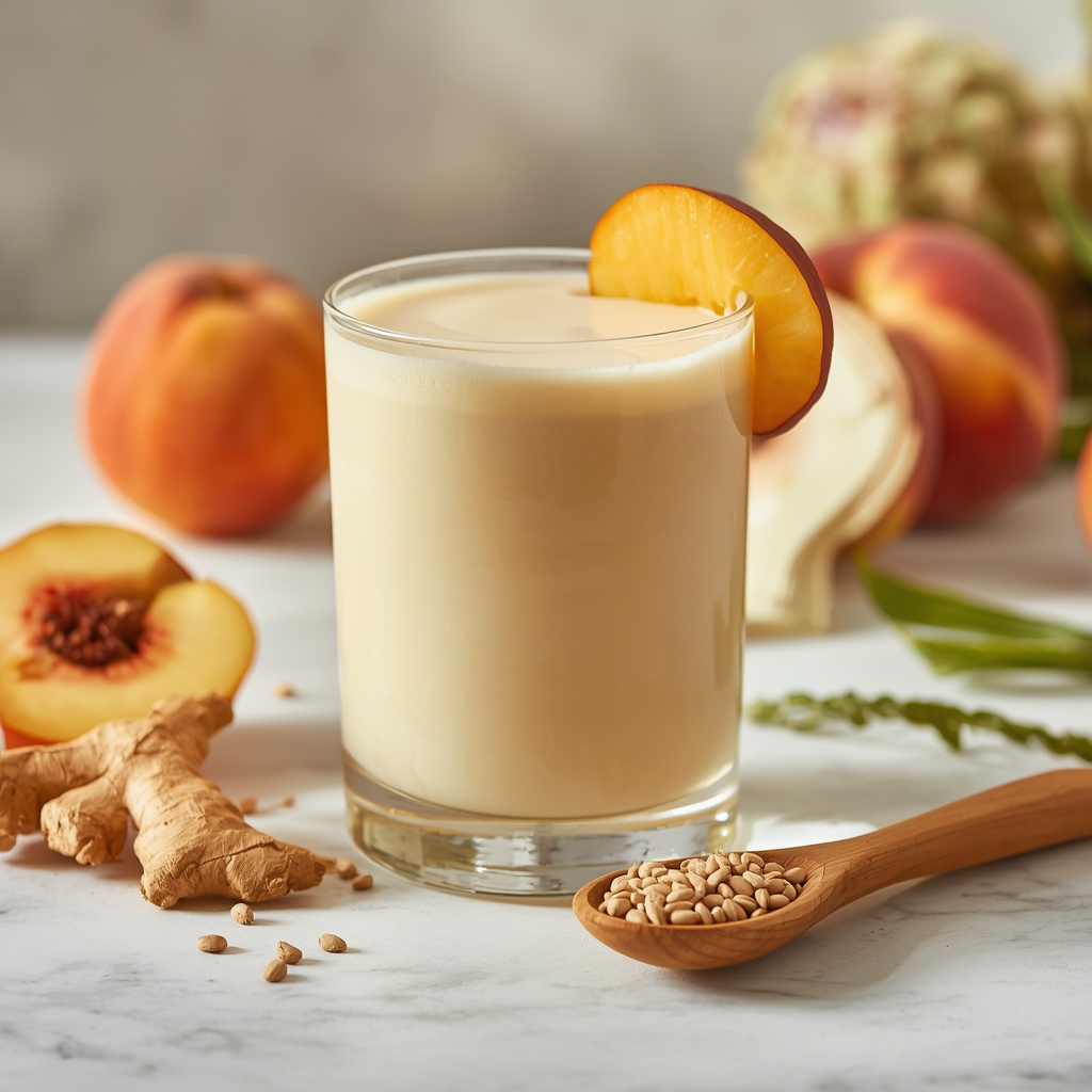 lucid origin hyper realistic close up editorial food photography of a silky pale peach cream 1