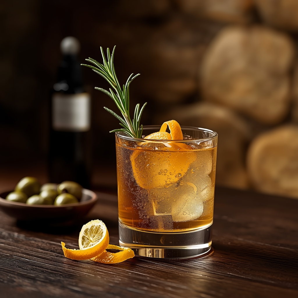Bitters & Bloom Digestif lucid origin hyper realistic close up editorial food photography of a sophisticated sparkling 0
