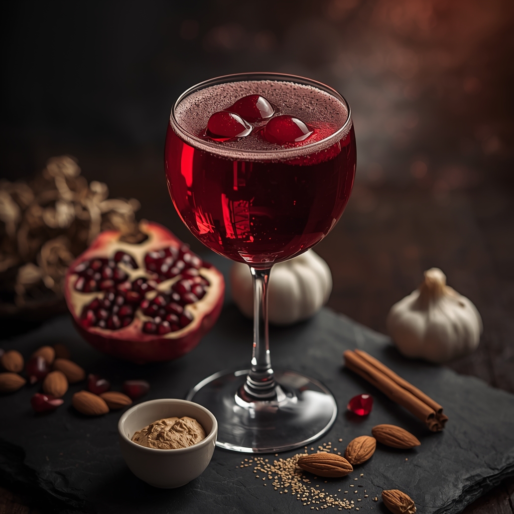 Ruby Apo Reset — The Lp(a)-Specific Heart Drink Most Statins Can't Match lucid origin hyper realistic close up editorial food photography of a stunning deep ruby red 2