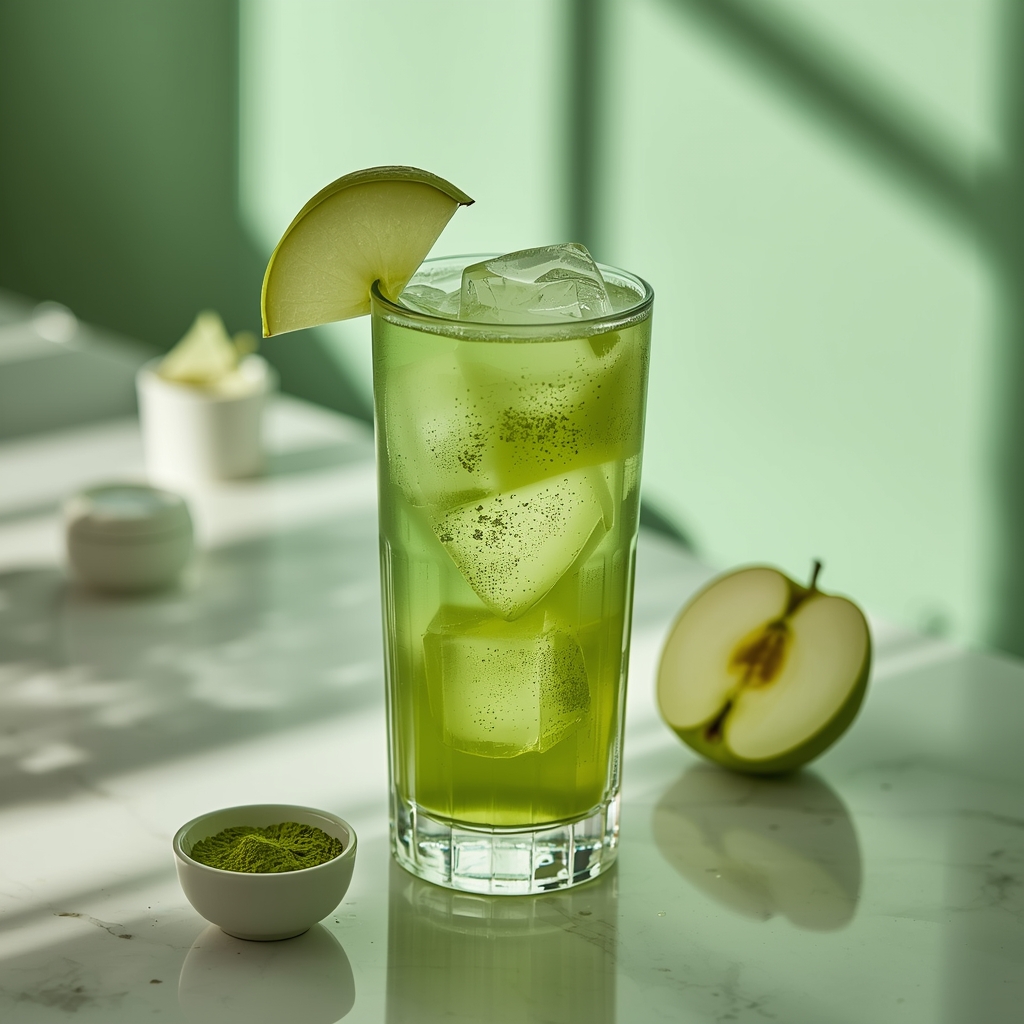 lucid origin hyper realistic close up editorial food photography of a vibrant jade green matc 1