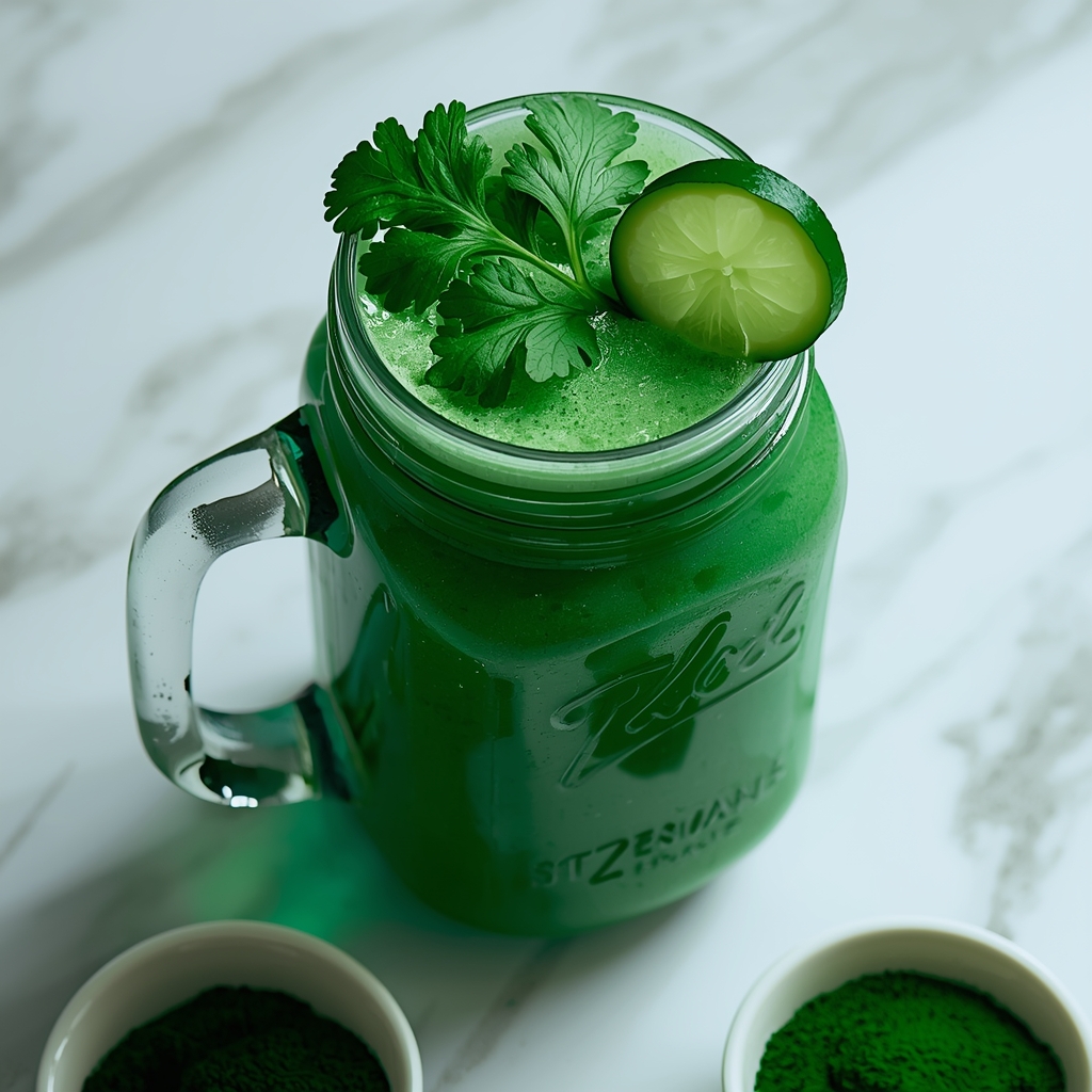 lucid origin hyper realistic close up editorial food photography of a vivid emerald green hea 1