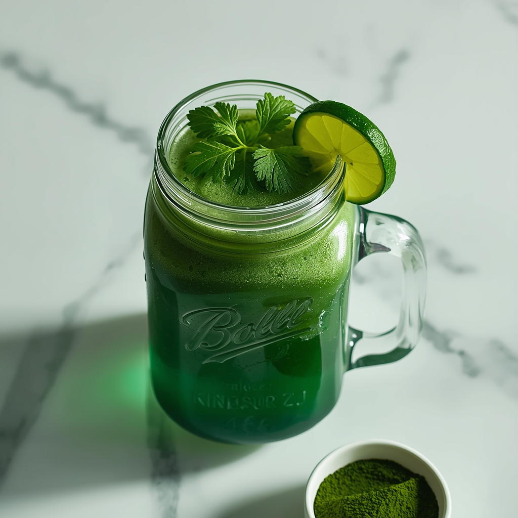 lucid origin hyper realistic close up editorial food photography of a vivid emerald green hea 3