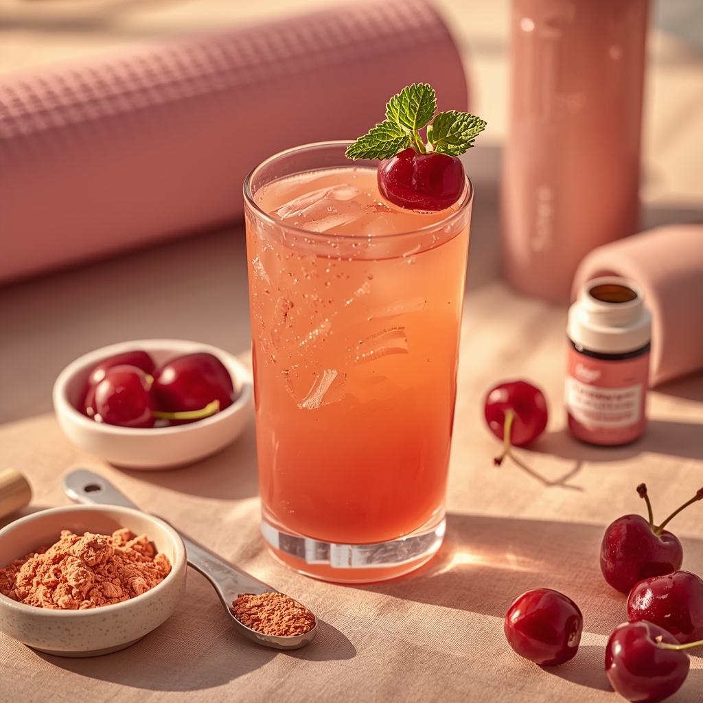 lucid origin hyper realistic close up editorial food photography of a warm coral pink collage 2