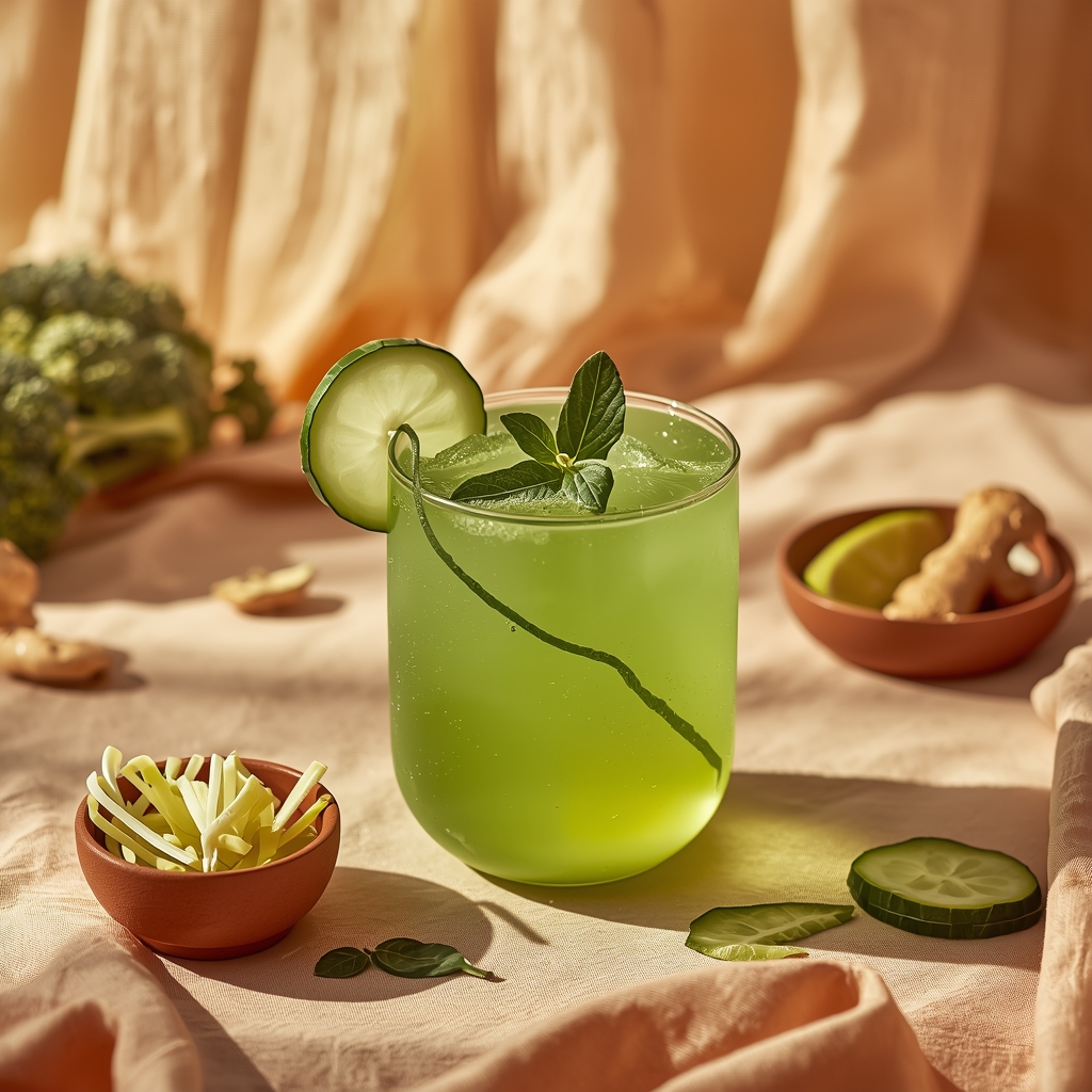 lucid origin hyper realistic editorial lifestyle food photography of a bright jade green broc 1