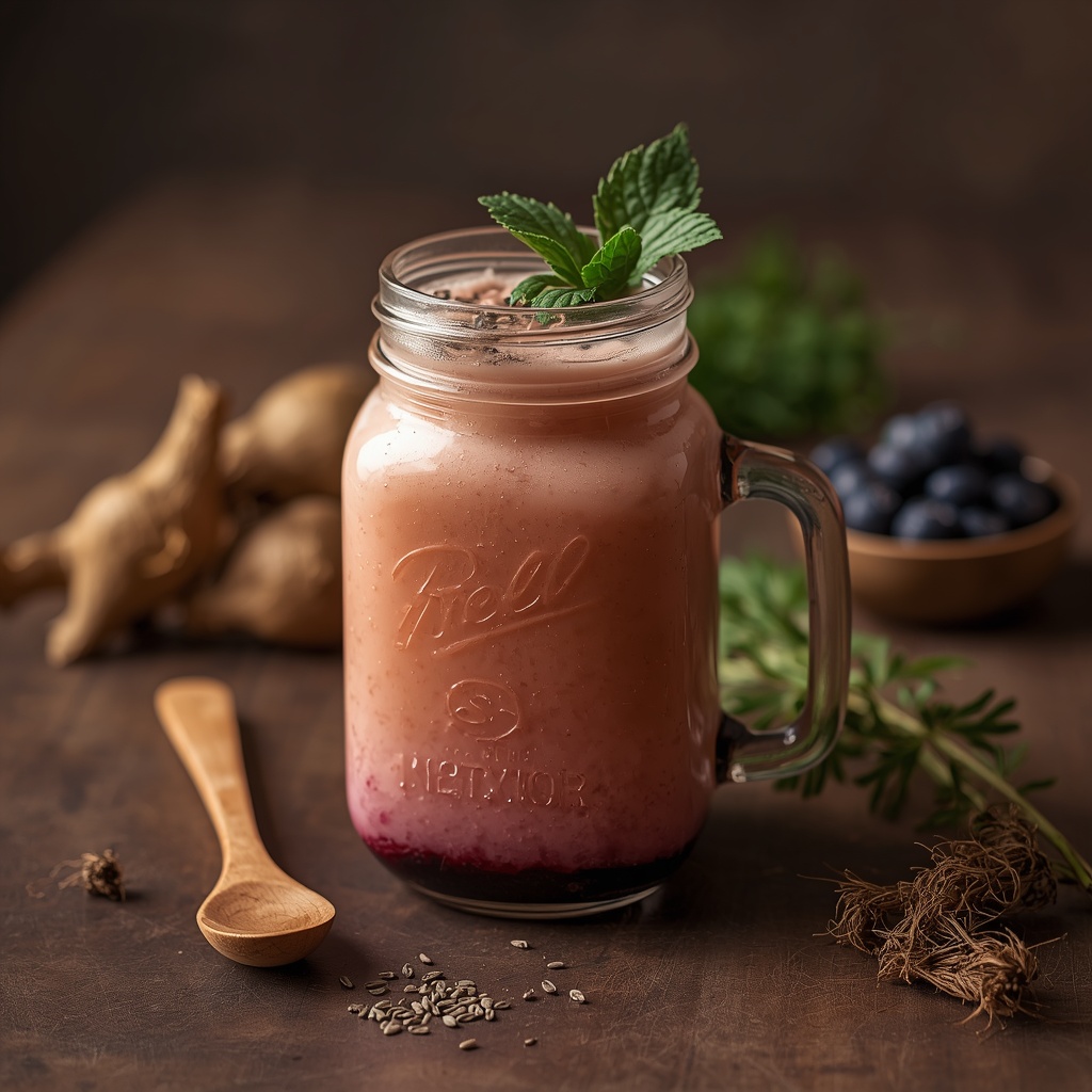 Root Revival Tonic — The Daily Sip for Hair Loss From Tight Styles and Early Scarring lucid origin hyper realistic editorial lifestyle food photography of a dewy peach rose hair r 2