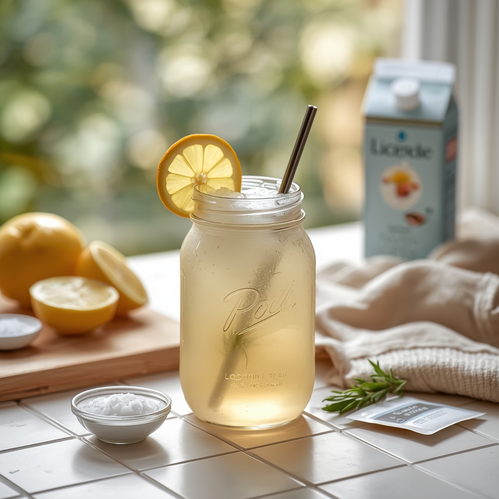 SALT TIDE STABILIZER lucid origin hyper realistic editorial lifestyle food photography of a pale honey amber pots 1