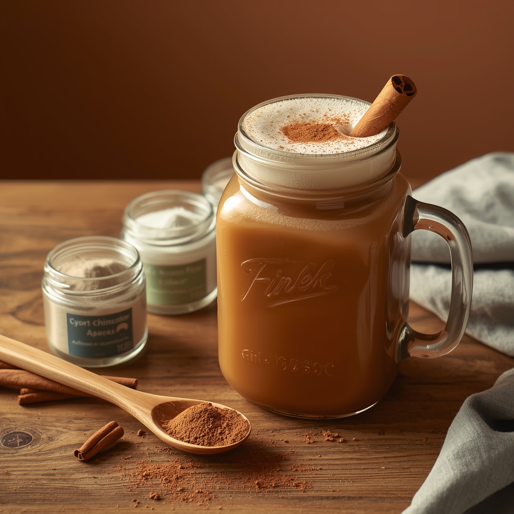 Prebiotic Roots Brew — The 6-Minute Morning Ritual That Feeds 4 Gut Bacteria Populations Simultaneously lucid origin hyper realistic editorial lifestyle food photography of a warm cinnamon tawny am 0