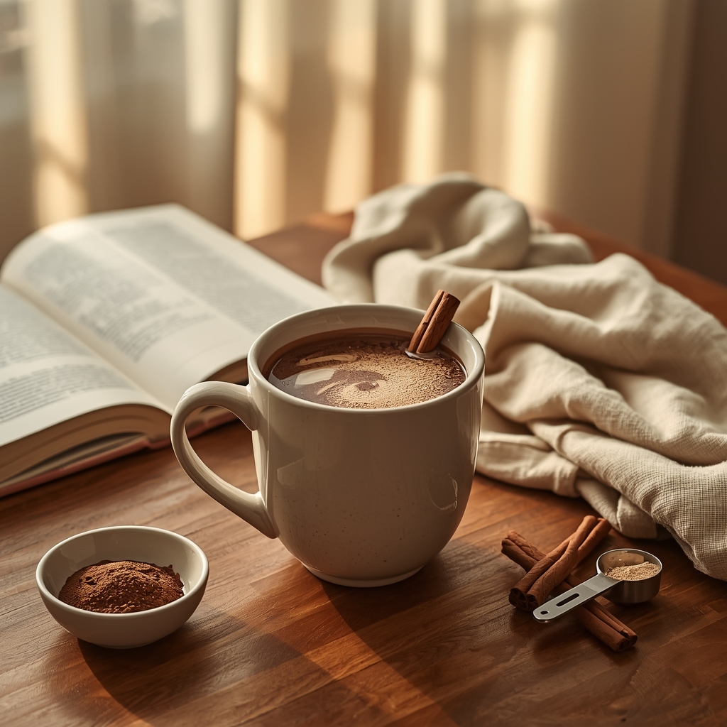CREATINE PHOENIX MILK lucid origin hyper realistic editorial lifestyle food photography of a warm cocoa toned creat 1