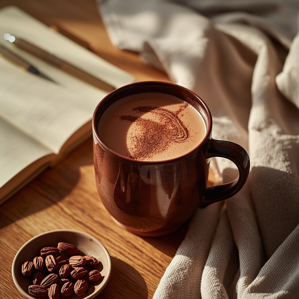 lucid origin hyper realistic editorial lifestyle food photography of a warm deep burgundy amb 0