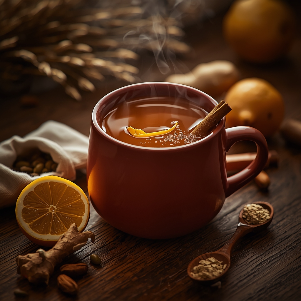 Hepatic Amber Flow — A 5-Minute Morning Brew Built for Fatty Liver lucid origin hyper realistic editorial lifestyle food photography of a warm golden amber masl 1