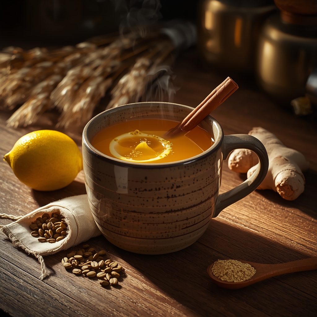 lucid origin hyper realistic editorial lifestyle food photography of a warm golden amber masl 3