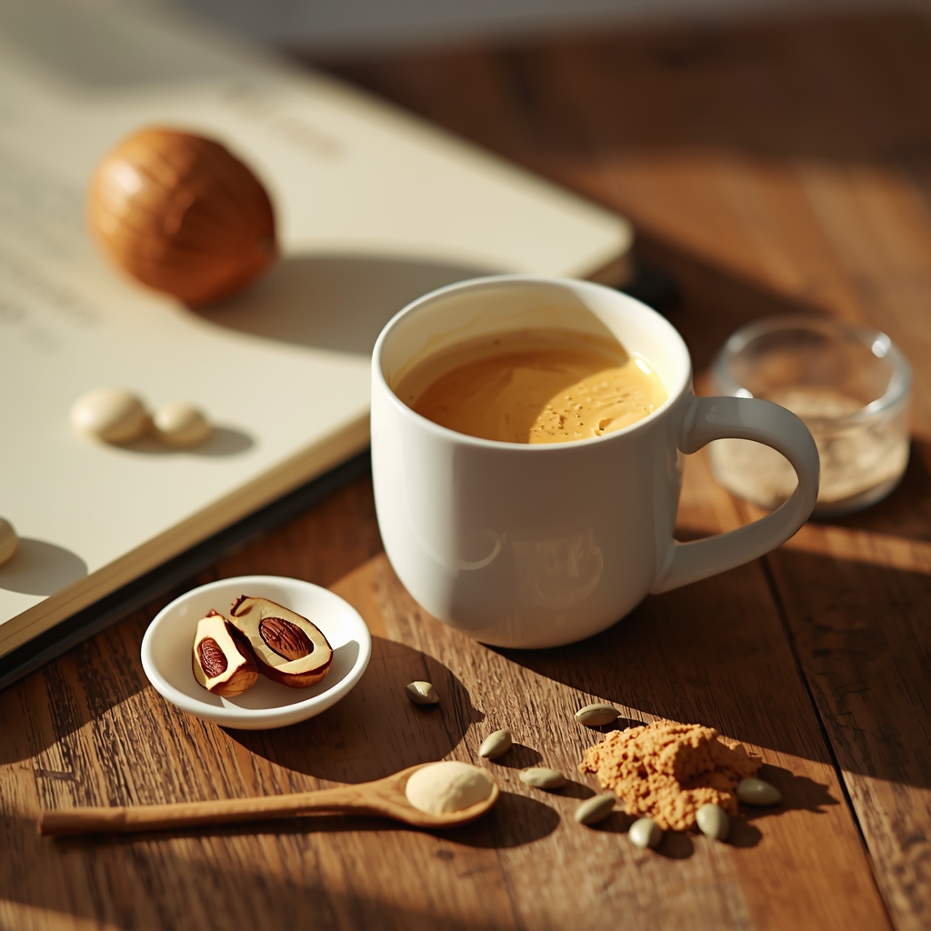 lucid origin hyper realistic editorial lifestyle food photography of a warm ivory cream brazi 0