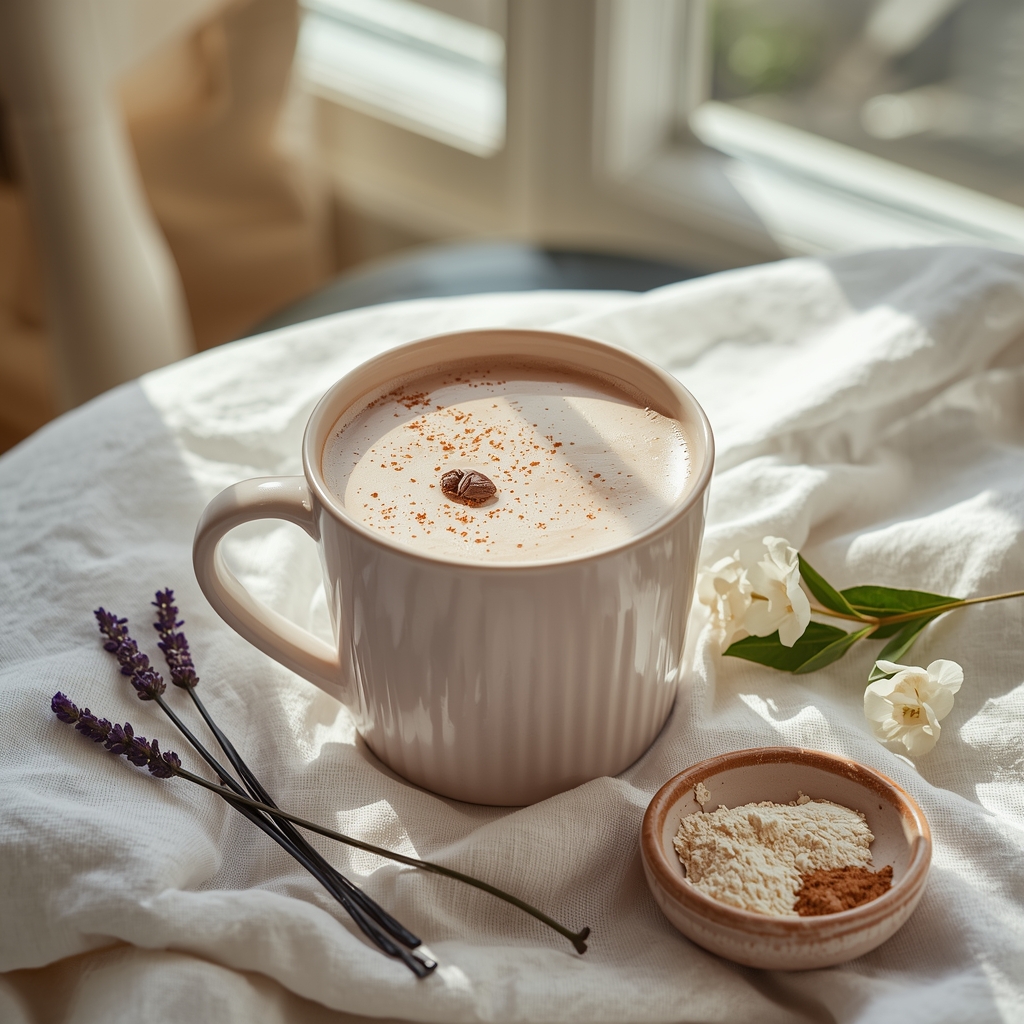 lucid origin hyper realistic editorial lifestyle food photography of a warm soft lavender amb 3