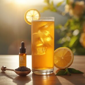 lucid origin hyper realistic close up editorial food photography of a bright golden amber mor 3