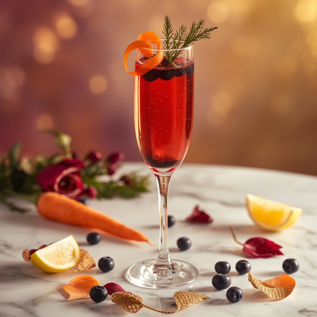 PRP Calm Cascade — The Daily Sip for Pityriasis Rubra Pilaris lucid origin hyper realistic close up editorial food photography of a deep rose orange prp in 0