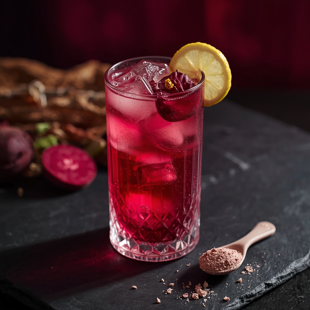 lucid origin hyper realistic close up editorial food photography of a deep ruby rose hibiscus 2