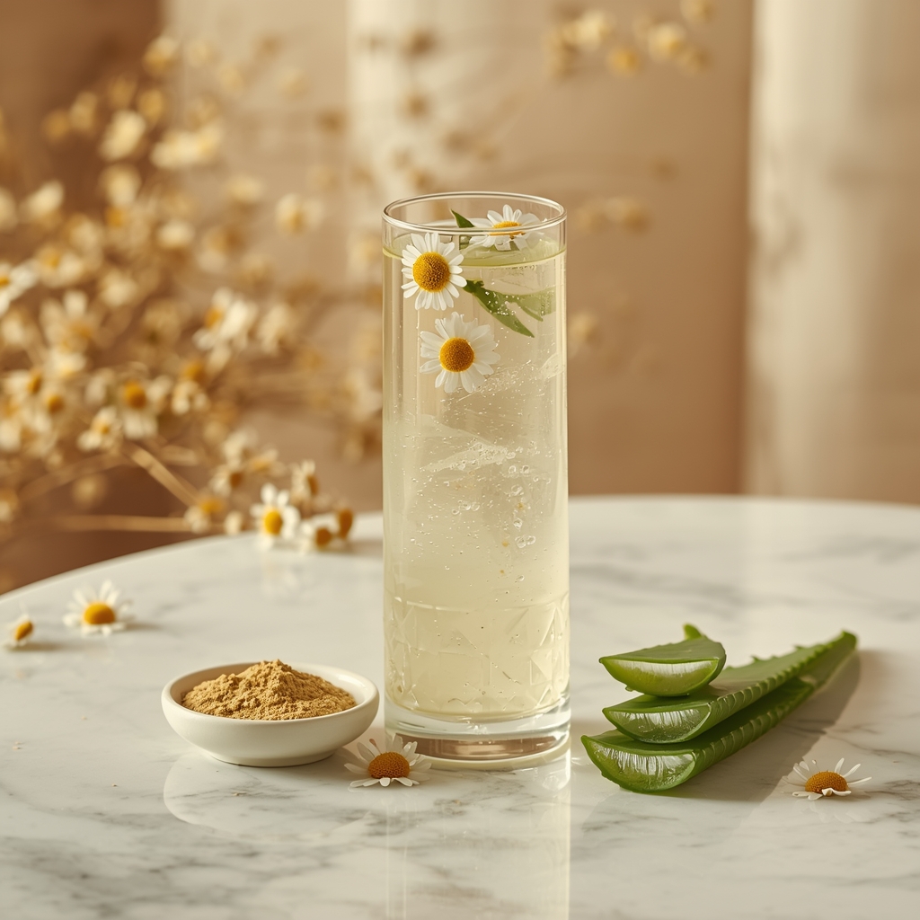 lucid origin hyper realistic close up editorial food photography of a pale gold soothing burn 2
