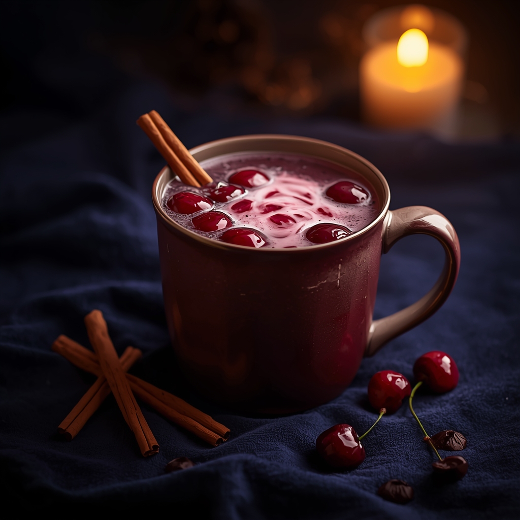 Night Breath Anchor — A CPAP-Adjunct Recovery Sip for Sleep Apnea lucid origin hyper realistic moody editorial food photography of a deep ruby burgundy cpap re 0