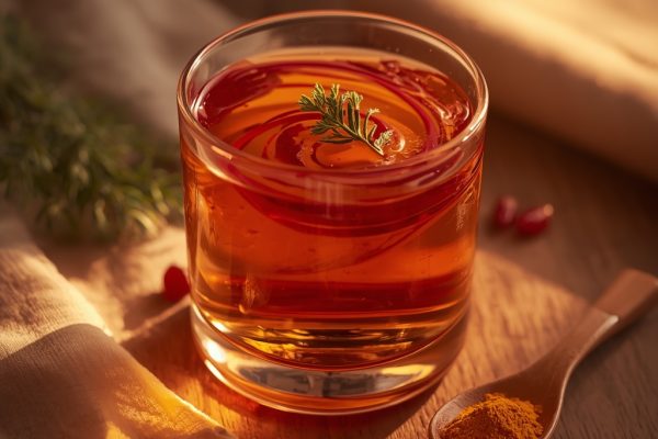 lucid origin hyper realistic close up editorial food photography of a deep amber rose seroneg 0