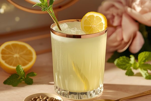 lucid origin hyper realistic close up editorial food photography of a pale gold green zinc cl 3