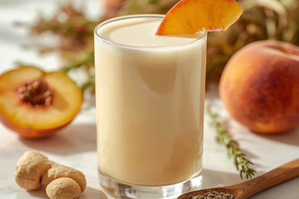 lucid origin hyper realistic close up editorial food photography of a silky pale peach cream 2