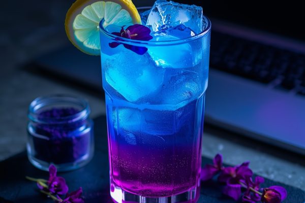 lucid origin hyper realistic close up editorial food photography of a stunning electric cobal 0