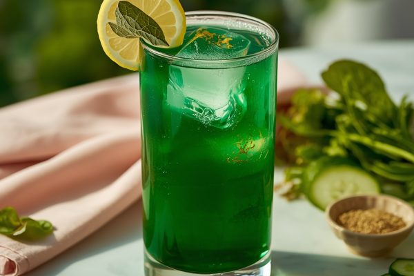 lucid origin hyper realistic close up editorial food photography of a vibrant deep emerald gr 0