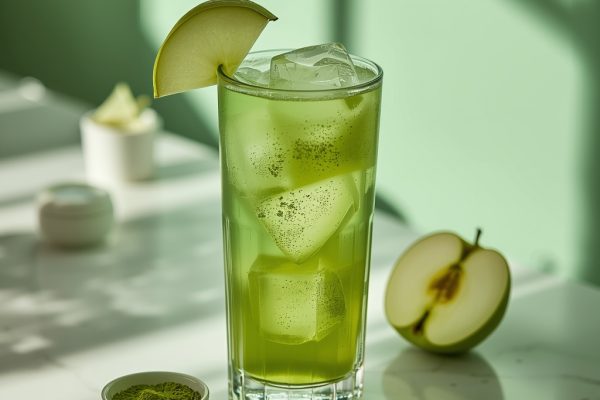 lucid origin hyper realistic close up editorial food photography of a vibrant jade green matc 1