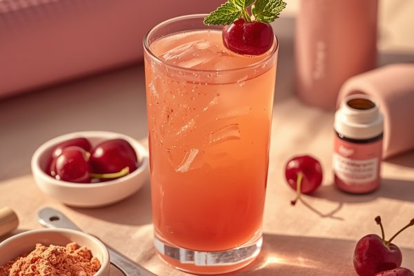 lucid origin hyper realistic close up editorial food photography of a warm coral pink collage 2
