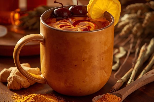lucid origin hyper realistic close up editorial food photography of a warm golden amber tonic 2