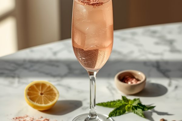 lucid origin hyper realistic close up editorial food photography of an elegant pale rose gold 0