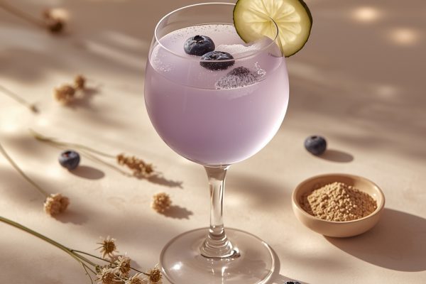 lucid origin hyper realistic editorial food photography of a soft pale violet blue low histam 0