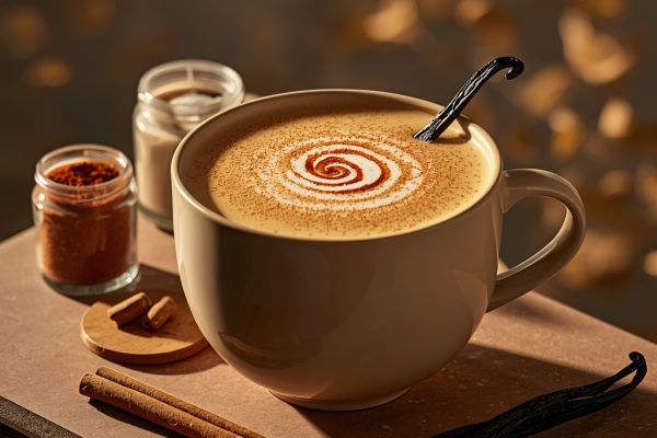 lucid origin hyper realistic editorial lifestyle food photography of a creamy caramel gold ad 3