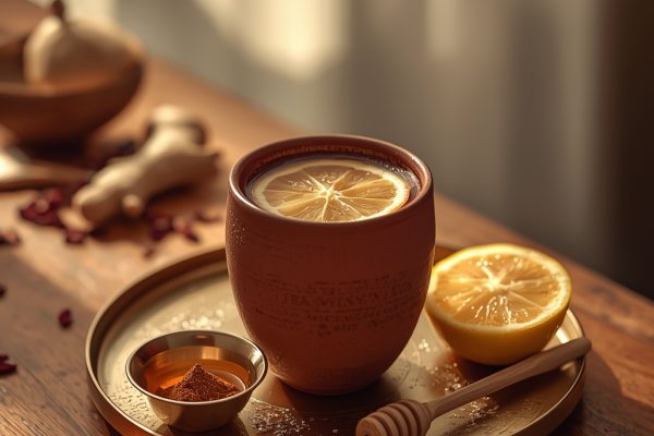 lucid origin hyper realistic editorial lifestyle food photography of a deep mahogany ayurvedi 1