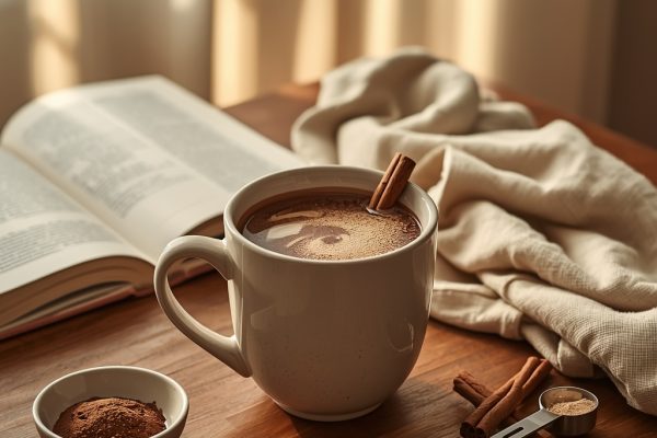 lucid origin hyper realistic editorial lifestyle food photography of a warm cocoa toned creat 1