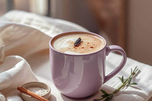lucid origin hyper realistic editorial lifestyle food photography of a warm soft lavender amb 1